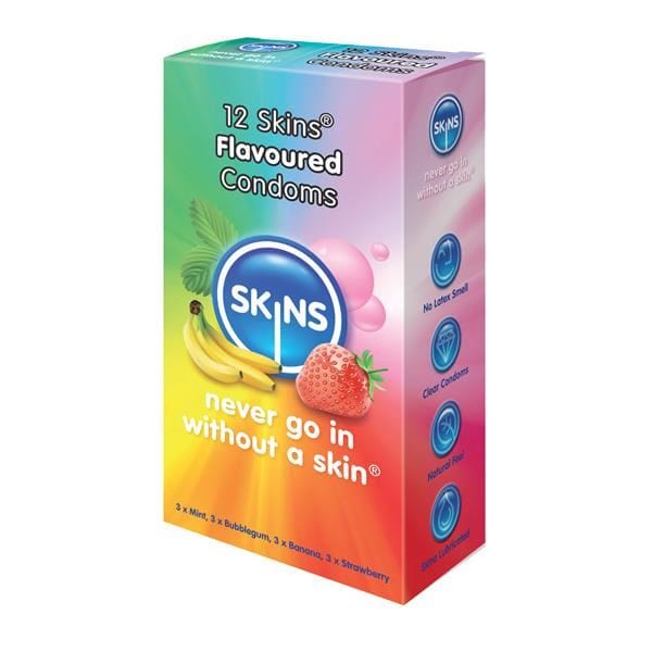 Skins Condoms UK Condoms Skins Flavours Assorted Condoms in Pack of 12