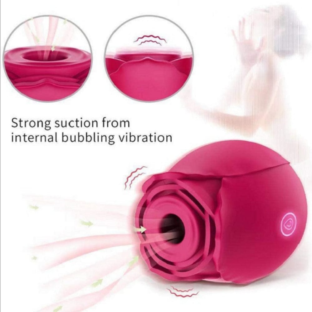 Rose Clit Suction Sucker Vibrator 10 Mode Sex Toy Red Waterproof Rechargeable - Spanksy