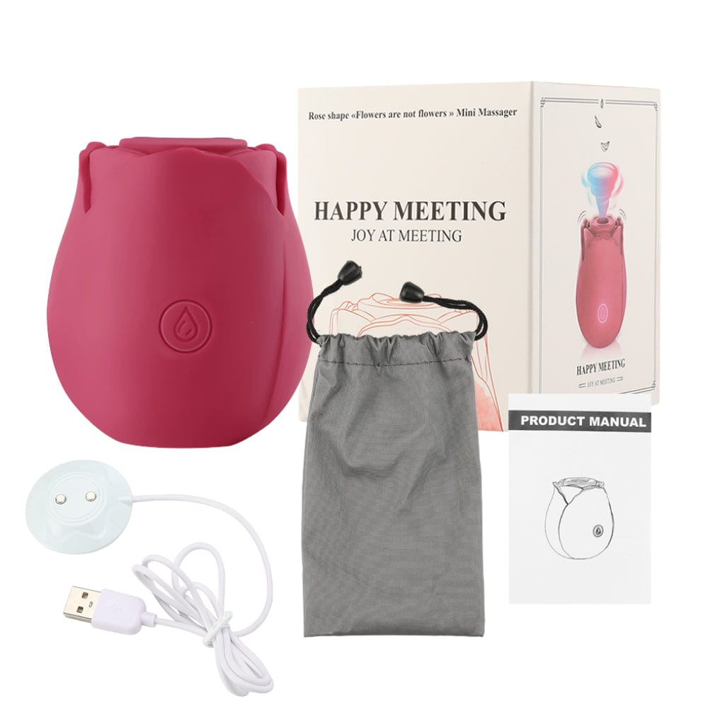 Rose Clit Suction Sucker Vibrator 10 Mode Sex Toy Red Waterproof Rechargeable - Spanksy