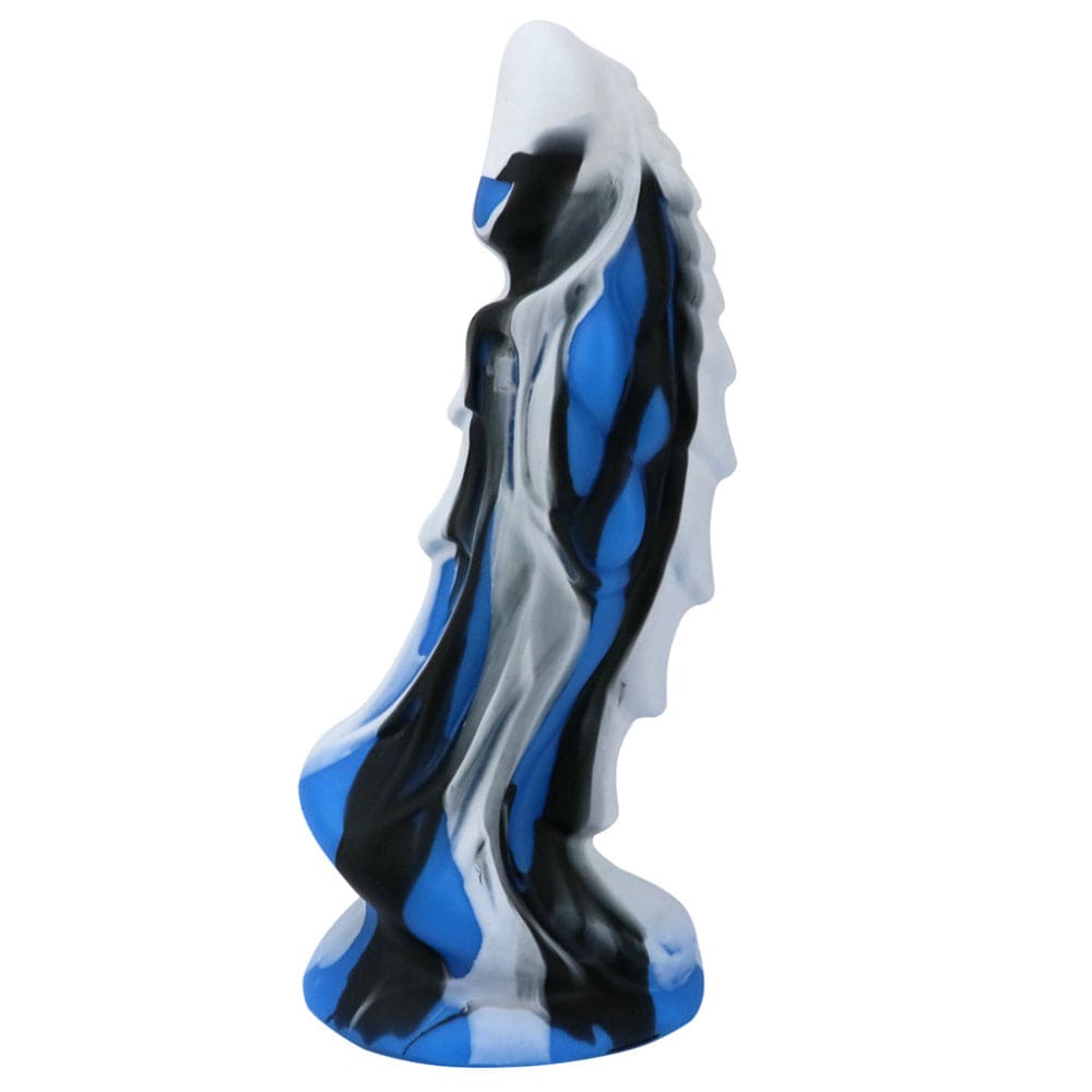 Spanksy Fantasy Dildos Dragon Dildo Sex Toy Fantasy Premium Silicone 7.5 Inches Anal Black & Blue