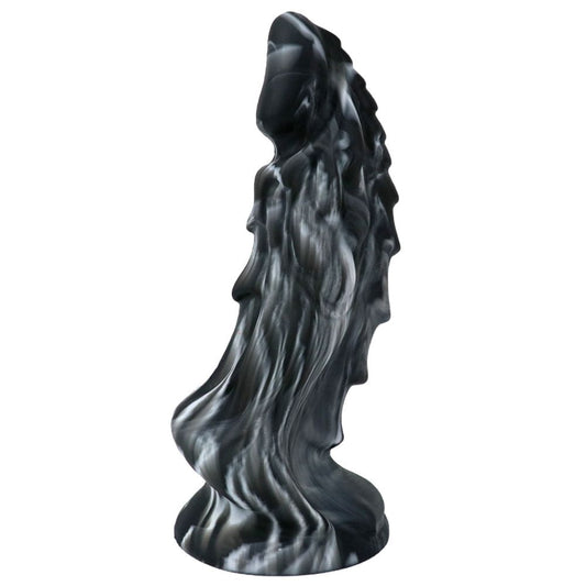 Spanksy Fantasy Dildos Dragon Dildo Sex Toy Fantasy Premium Silicone 7.5 Inches Anal Black & White