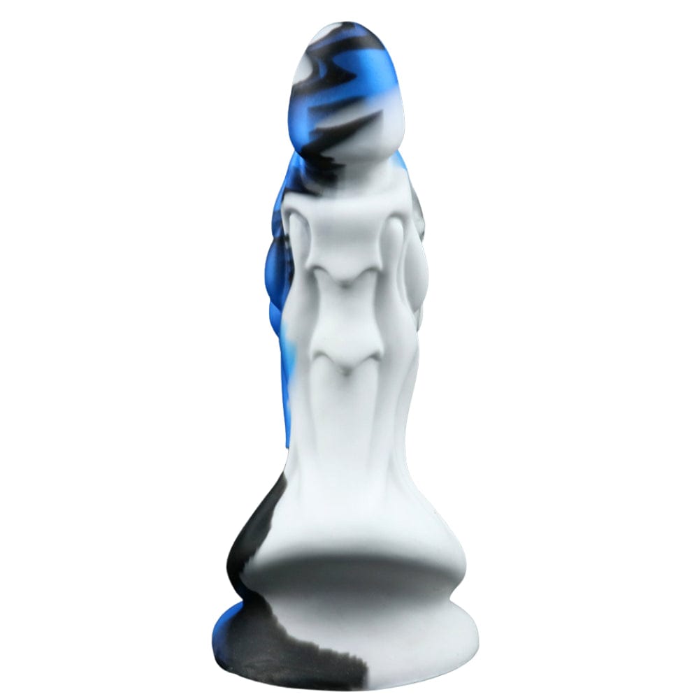 Spanksy Fantasy Dildos Dragon Dildo Sex Toy Fantasy Premium Silicone 7.5 Inches Anal Black & White