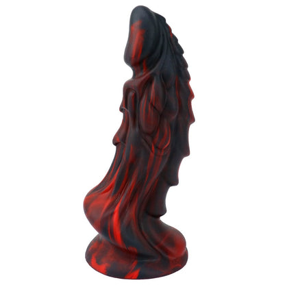 Spanksy Fantasy Dildos Dragon Dildo Sex Toy Fantasy Premium Silicone 7.5 Inches Anal Red & Black