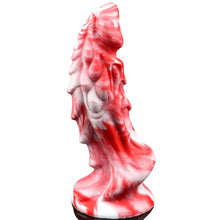 Load image into Gallery viewer, Spanksy Fantasy Dildos Dragon Dildo Sex Toy Fantasy Premium Silicone 7.5 Inches Anal Red &amp; White
