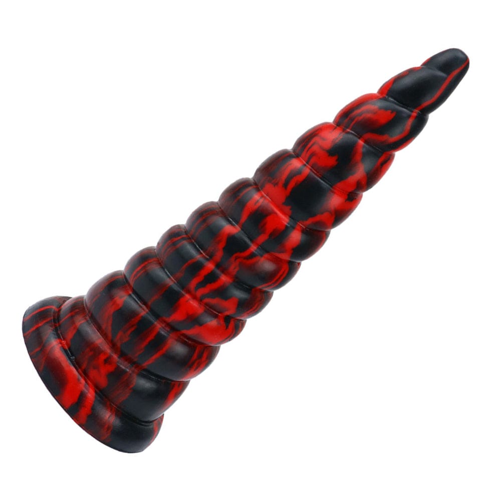 Fantasy Butt Plug Anal Dildo Graduated 8.6 Inches Premium Silicone Red & Black - Spanksy