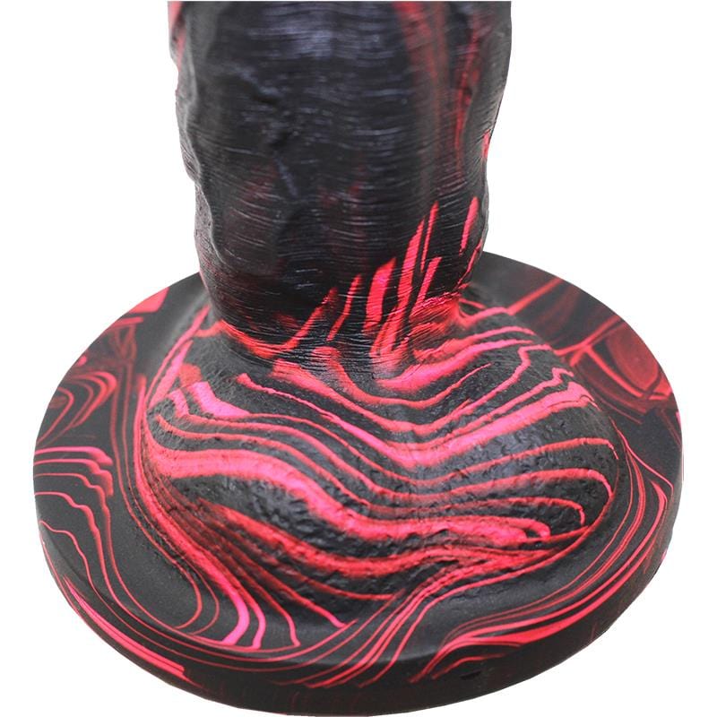 Flame Dragon Dildo Anal Butt Plug Silicone Red & Black 7 Inches - Spanksy