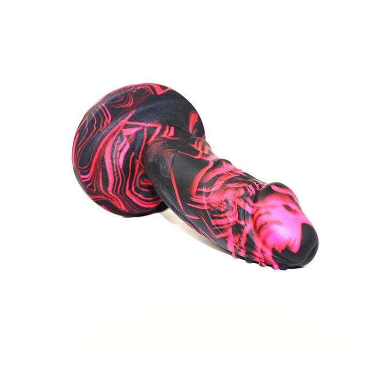 Flame Dragon Dildo Anal Butt Plug Silicone Red & Black 7 Inches - Spanksy