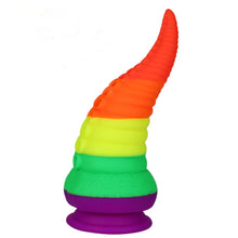 Load image into Gallery viewer, Spanksy Fantasy Dildos Pride Monster Rainbow Tentacle Dildo 8 Inch Suction Cup Base
