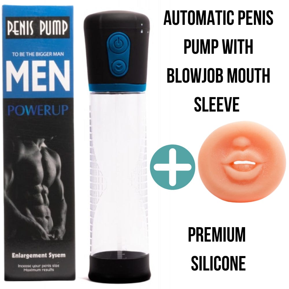 Electric Automatic Penis Pump With Mouth Enlarger Erection Enhancer Vacuum 8.6" - Spanksy