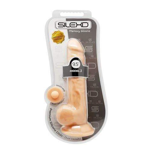 Spanksy Realistic Dildos 9.5 inch Realistic Silicone Dual Density Dildo with Suction Cup with Balls