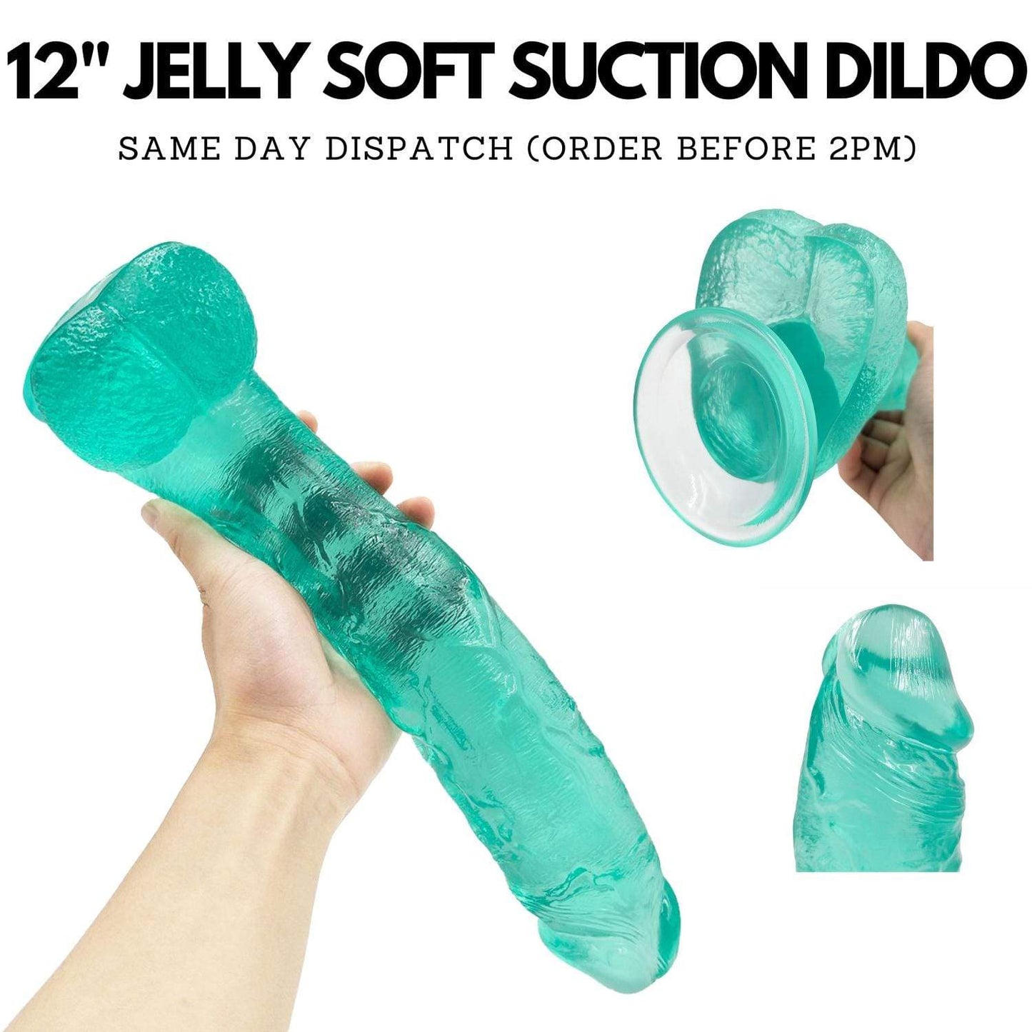 Spanksy 12" Suction Base Dildo in Green - Spanksy