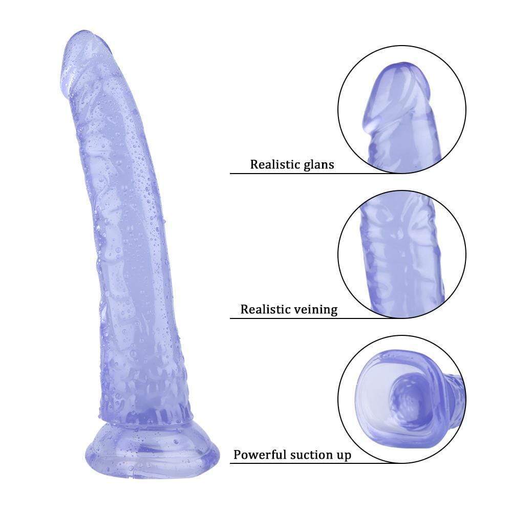 Spanksy Realistic Dildos Spanksy 8" Slim Suction Base Dildo Blue