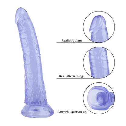 Spanksy Realistic Dildos Spanksy 8" Slim Suction Base Dildo Blue