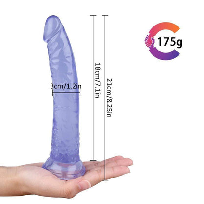 Spanksy Realistic Dildos Spanksy 8" Slim Suction Base Dildo Blue