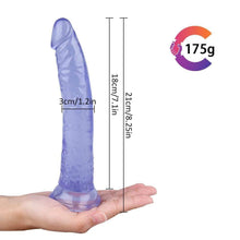 Load image into Gallery viewer, Spanksy Realistic Dildos Spanksy 8&quot; Slim Suction Base Dildo Blue
