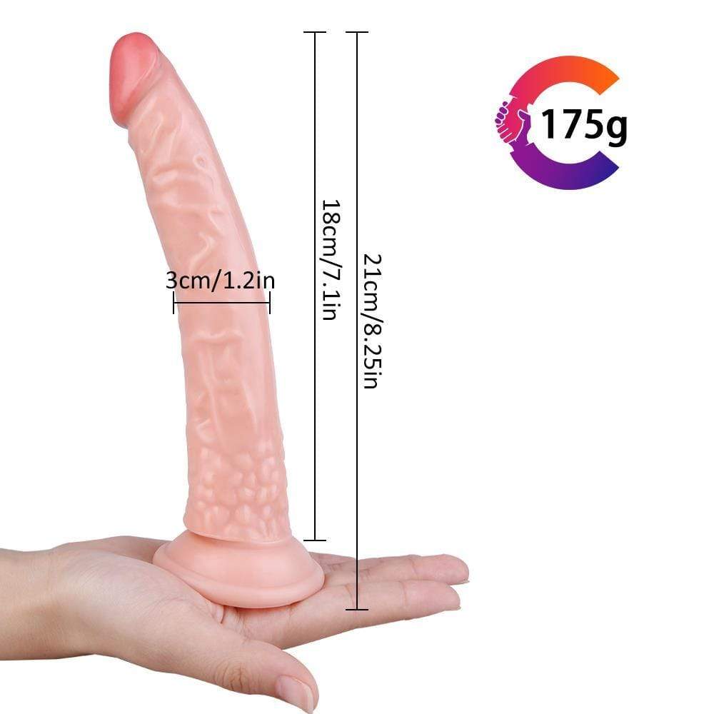 Spanksy 8" Slim Suction Base Dildo Flesh - Spanksy