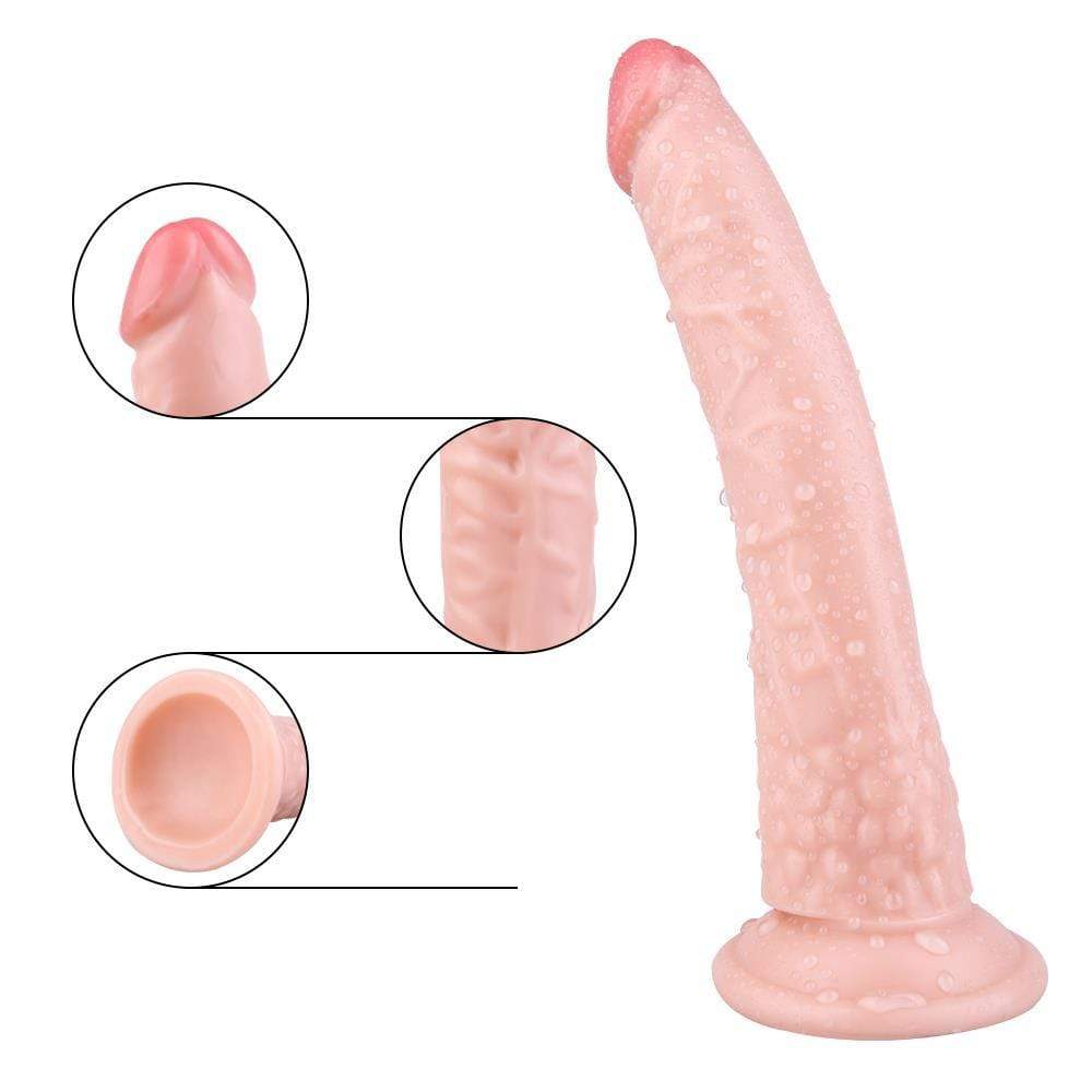 Spanksy 8" Slim Suction Base Dildo Flesh - Spanksy