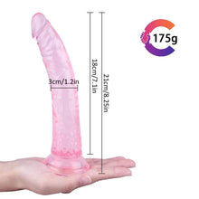 Load image into Gallery viewer, Spanksy Realistic Dildos Spanksy 8&quot; Slim Suction Base Dildo Pink
