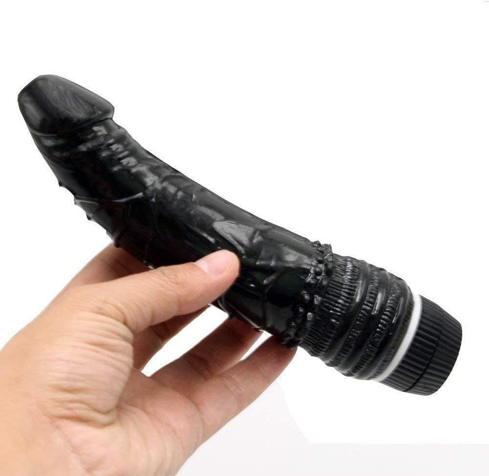 Spanksy 7.5" Realistic Jelly Vibrator Black - Spanksy