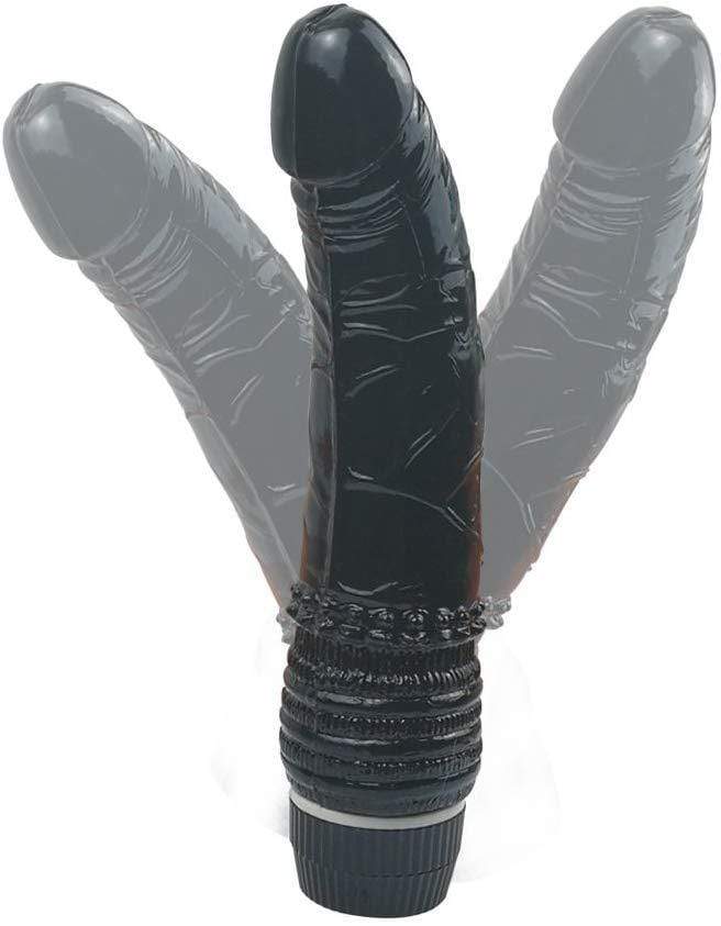 Spanksy 7.5" Realistic Jelly Vibrator Black - Spanksy