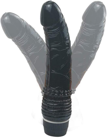 Spanksy 7.5" Realistic Jelly Vibrator Black - Spanksy