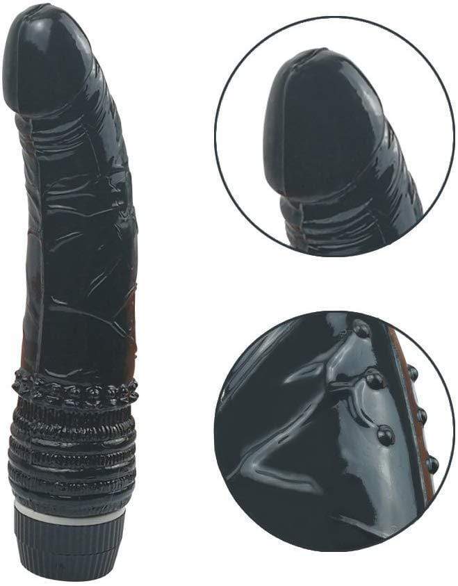 Spanksy 7.5" Realistic Jelly Vibrator Black - Spanksy