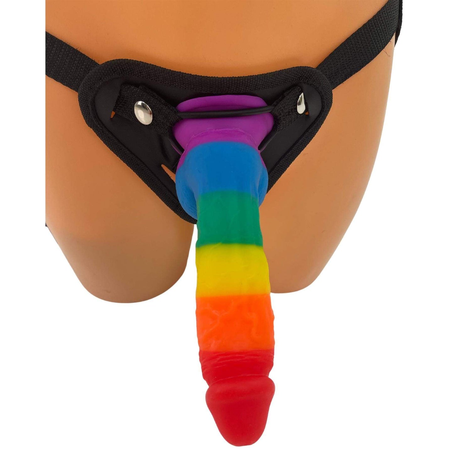 Pride Rainbow Dildo Strap On Harness Set Sex Toy - Spanksy