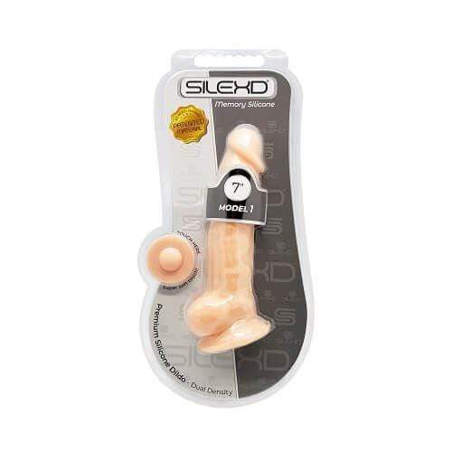 Spanksy Strap On Dildos 7 inch Realistic Silicone Dual Density Dildo with Suction Cup and Balls
