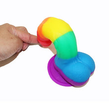 Load image into Gallery viewer, Spanksy Strap On Dildos Pride Rainbow Dildo Sex Toy Suction Cup Strap On Silicone Dildo 7.5 Inch
