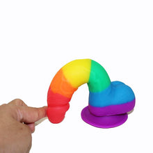 Load image into Gallery viewer, Spanksy Strap On Dildos Pride Rainbow Dildo Sex Toy Suction Cup Strap On Silicone Dildo 7.5 Inch
