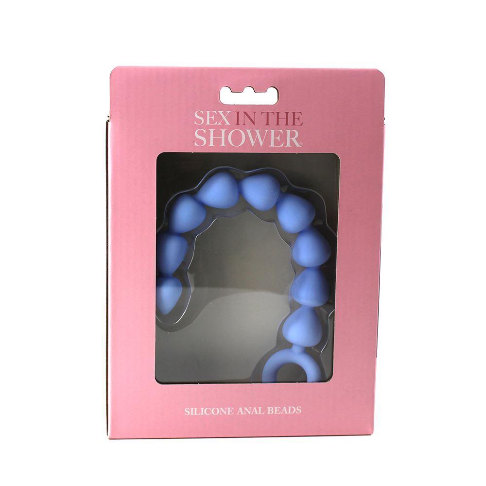 Silicone Waterproof Anal Beads For in the Shower Butt Play in Clear 9" - Spanksy