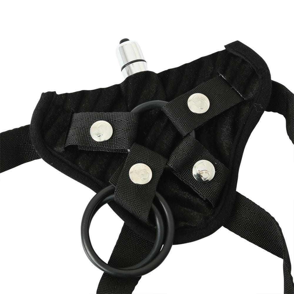 Sportsheets Strap On Vibrating Corsette Harness Black Multi Size O Rings - Spanksy